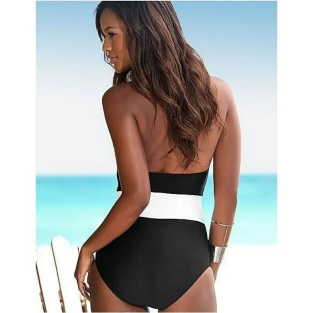 Black and Blue Swimsuit - Picture 2 of 3